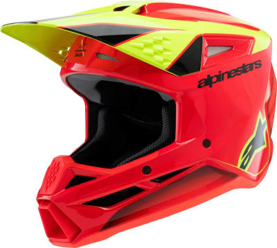 ALPINESTARS SM3 YOUTH FRAY HELMET RD/YLW FLUO/BLK