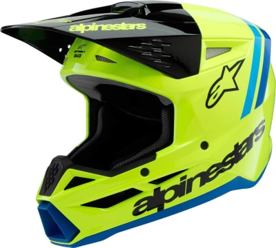 ALPINESTARS SM3 YOUTH RADIUM HELMET YLW FLUO/BLK/BLUE