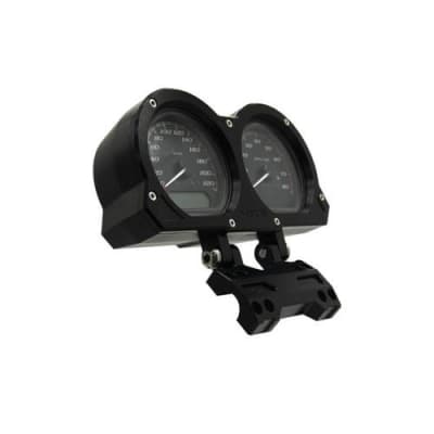 Brocks Harley-Davidson Dyna Adjustable Billet Dual Gauge Housing Black