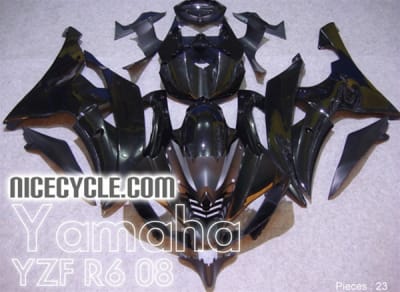 Yamaha YZF-R6 Solid Black Fairings