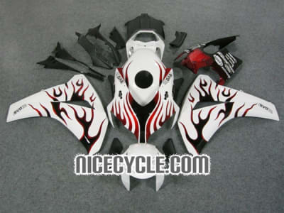 Honda CBR1000RR White/Red Flame Fairings