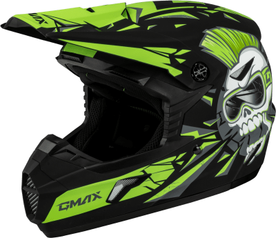 GMAX YOUTH MX-46Y UNSTABLE HELMET MATTE BLACK/GREEN