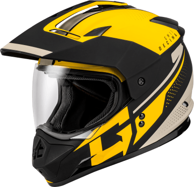 GMAX GM-11 DECIMA HELMET MATTE BLACK/YELLOW/GREY