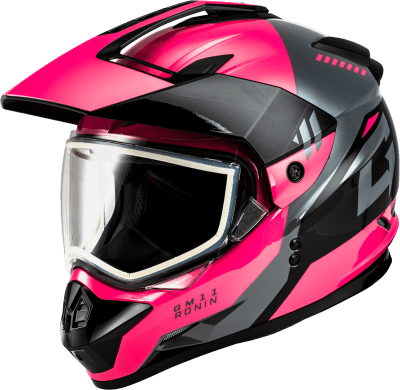 GMAX GM-11S RONIN SNOW HELMET BLACK/GREY/PINK
