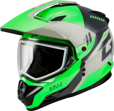 GMAX GM-11S RONIN SNOW HELMET GREEN/GREY