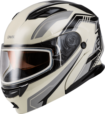 GMAX MD-01S TRANSISTOR SNOW HELMET WHITE/GREY/BLACK