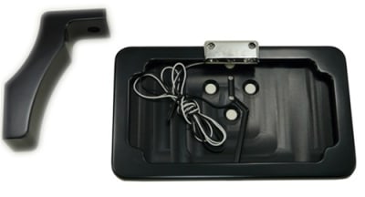 FOOTPEG MOUNT LICENSE PLATE BRACKET WITH L.E.D. (BLACK) (PRODUCT CODE #A3065ABLED)