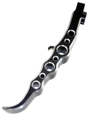 Anodized Black Exotic Style Short Kickstand fits Yamaha R6 (99-05), R6S (06-09), R1 (04-06) (product code: A4003SAB)