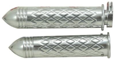 Polished Straight Diamond Cut Grips with Pointed Ribbed Ends fits GSXR 600/750/1000/Hayabusa, Katana, B-King (product code: A4036PR)