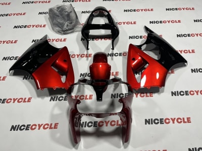 Kawasaki ZX6R Candy Red Black Motorcycle Fairings – Premium ABS Fairing Kit for Sportbikes | Durable & Stylish Motorcycle Fairings