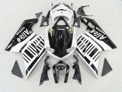 Motorcycle Fairings Kit - Ducati 1198 1098 848 Evo Alice Black Fairings | ND848-32