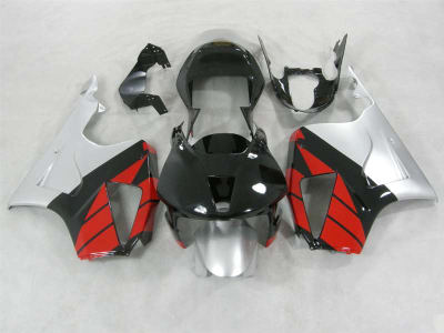 Motorcycle Fairings Kit - Honda VTR 1000 / RC 51 / RVT 1000 OEM Style Silver/Red Fairings | NH10006-16