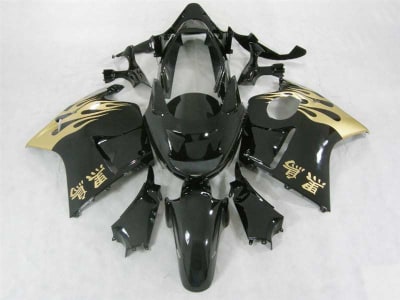 Motorcycle Fairings Kit - Honda CBR 1100XX Blackbird Gold/Black Fairings | NH19607-10