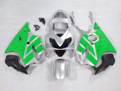 Motorcycle Fairings Kit - 2001-2003 Honda CBR 600 F4i Silver/Green Fairings | NH60103-18