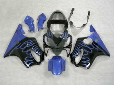 Motorcycle Fairings Kit - 2001-2003 Honda CBR 600 F4i Electric Blue Flame Fairings | NH60103-2