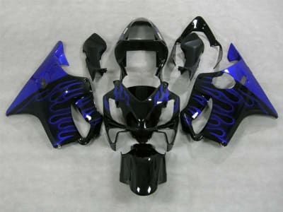 Motorcycle Fairings Kit - 2001-2003 Honda CBR 600 F4i Electric Blue Flame Fairings | NH60103-32