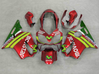Motorcycle Fairings Kit - 2004-2006 Honda CBR 600 F4i Candy Red Movistar Fairings | NH60406-12