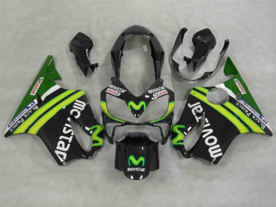 Motorcycle Fairings Kit - 2004-2006 Honda CBR 600 F4i Black Movistar Fairings | NH60406-13