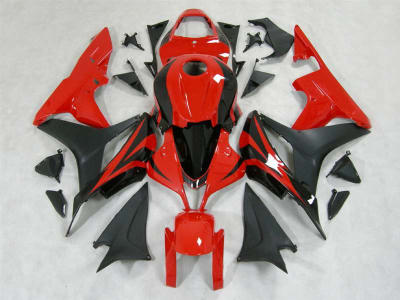 Motorcycle Fairings Kit - 2007-2008 Honda CBR 600RR Black/Red OEM Style Fairings | NH60708-12