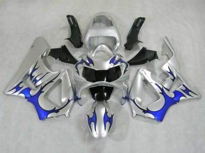 Motorcycle Fairings Kit - 2000-2001 Honda CBR 929RR Silver/Blue Tribal Fairings | NH90001-22