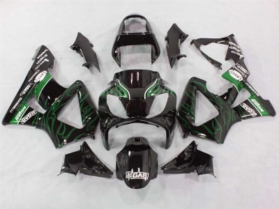 Motorcycle Fairings Kit - 2000-2001 Honda CBR 929RR Green Flame Race Fairings | NH90001-30