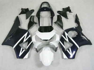 Motorcycle Fairings Kit - 2002-2003 Honda CBR 954RR Black/White Fairings | NH90203-15