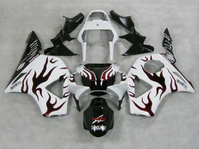 Motorcycle Fairings Kit - 2002-2003 Honda CBR 954RR White/Red Flame Fairings | NH90203-16