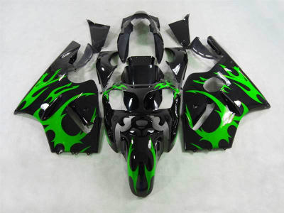 Motorcycle Fairings Kit - 2000-2001 Kawasaki ZX12R Green Tribal Fairings | NK10001-11