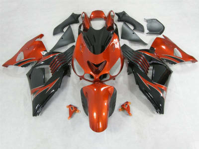 Motorcycle Fairings Kit - 2006-2011 Kawasaki ZX14R Metallic Orange/Black Fairings | NK10611-20