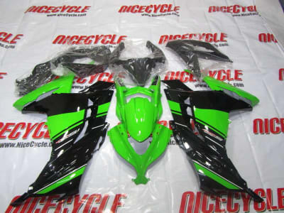 Motorcycle Fairings Kit - 2013-2017 Kawasaki Ninja 300 Green/Black OEM Style Fairings | NK31317-3