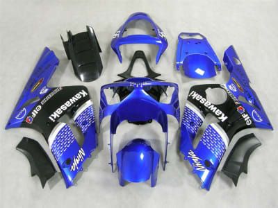 Motorcycle Fairings Kit - 2003-2004 Kawasaki ZX6R Plasma Blue Race Fairings | NK60304-15