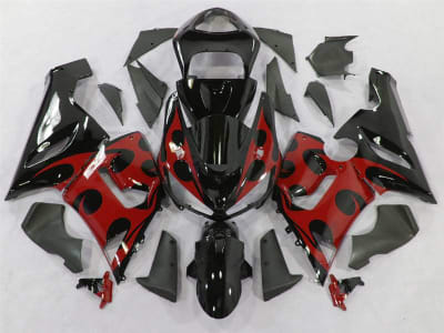 2005-2006 Kawasaki ZX6R Red Tribal Fairings | NK60506-47