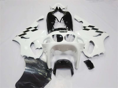 Motorcycle Fairings Kit - 1997-2003 Kawasaki ZX-7R Checkered Flag White Fairings | NK79703-15