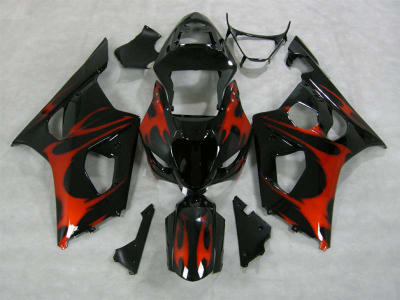 Motorcycle Fairings Kit - 2003-2004 Suzuki GSXR 1000 Candy Tribal on Black Fairings | NS10304-18