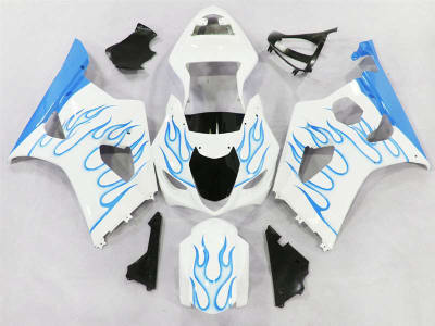 Motorcycle Fairings Kit - 2003-2004 Suzuki GSXR 1000 Sky Blue Flame Fairings | NS10304-34