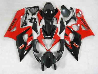 Motorcycle Fairings Kit - 2005-2006 Suzuki GSXR 1000 Red/Black OEM Style Fairings | NS10506-21
