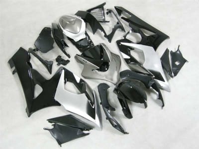 Motorcycle Fairings Kit - 2005-2006 Suzuki GSXR 1000 Silver/Black Fairings | NS10506-24