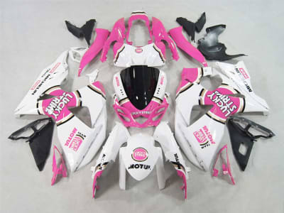 Motorcycle Fairings Kit - 2009-2016 Suzuki GSXR 1000 Pink Lucky Strike Fairings | NS10916-7