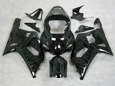 Motorcycle Fairings Kit - 2000-2003 Suzuki GSXR 600 750 Ghost Flames Fairings | NS60003-11