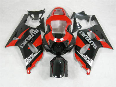 Motorcycle Fairings Kit - 2000-2003 Suzuki GSXR 600 750 Black/Red OEM Style Fairings | NS60003-18