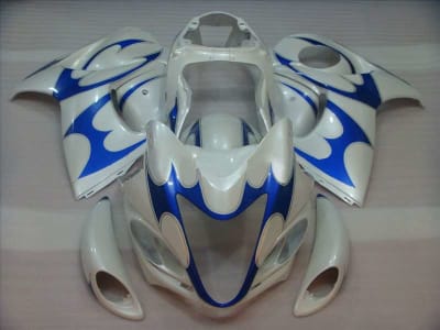 Motorcycle Fairings Kit - 2008-2020 Suzuki GSX1300R Hayabusa White/Blue OEM Style Fairings | NSH0817-8