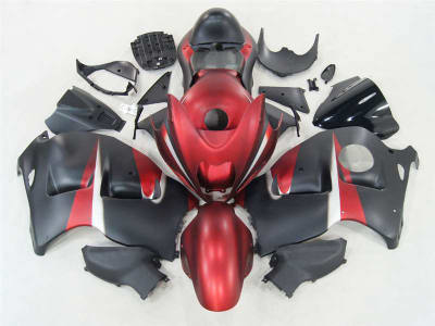 Motorcycle Fairings Kit - 1999-2007 Suzuki GSXR 1300 Hayabusa Candy Red/Black Fairings | NSH9907-101