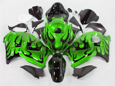 Motorcycle Fairings Kit - 1999-2007 Suzuki GSXR 1300 Hayabusa Evil Green Tribal Fairings | NSH9907-102