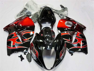 Motorcycle Fairings Kit - 1999-2007 Suzuki GSXR 1300 Hayabusa Red Fire Fairings | NSH9907-21