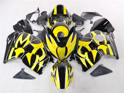Motorcycle Fairings Kit - 1999-2007 Suzuki GSXR 1300 Hayabusa Yellow Tribal Fairings | NSH9907-30