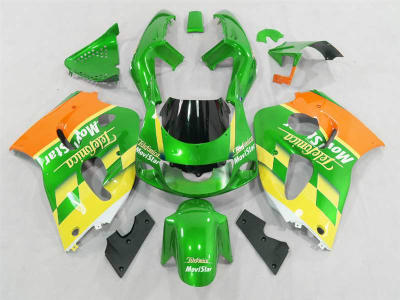 Motorcycle Fairings Kit - 1996-2000 Suzuki GSXR 600 750 SRAD Green Telefonica Fairings | NSS9600-27