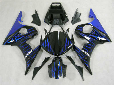 Motorcycle Fairings Kit - Blue Flame Yamaha 2003-2005 YZF R6 and 2006-2009 R6S Motorcycle Fairings | NY60305-16