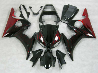 Motorcycle Fairings Kit - Fire Red Yamaha 2003-2005 YZF R6 and 2006-2009 R6S Motorcycle Fairings | NY60305-23