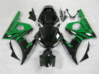 Motorcycle Fairings Kit - Green Flame Yamaha 2003-2005 YZF R6 and 2006-2009 R6S Motorcycle Fairings | NY60305-27