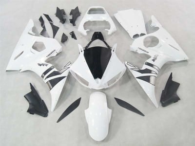 Motorcycle Fairings Kit - Yamaha 2003-2005 YZF R6 and 2006-2009 R6S Killer White Motorcycle Fairings | NY60305-8